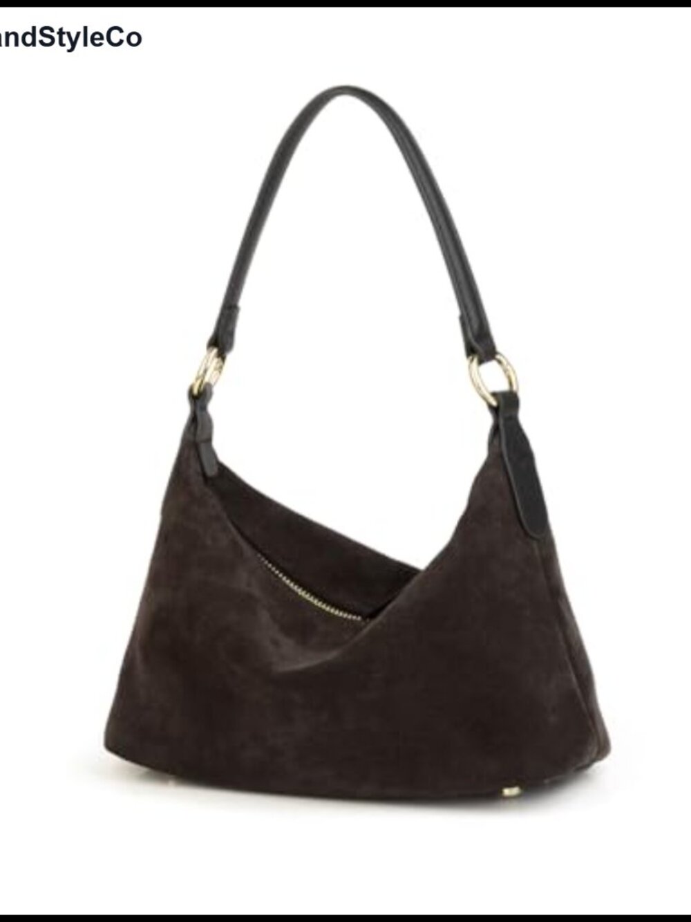 Women's Slouchy Suede Crescent Hobo Bag with Zipper Closure, Crossbody Shoulder